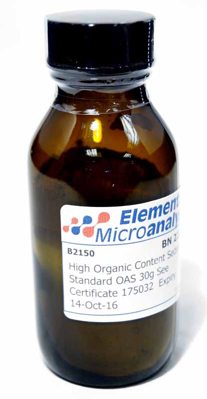 High Organic Content Sediment Standard OAS 30g See Certificate 264236  Expiry 23 May 2025